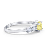 Wedding Engagement Bridal Ring Round Simulated Cubic Zirconia 925 Sterling Silver