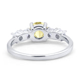Wedding Engagement Bridal Ring Round Simulated Cubic Zirconia 925 Sterling Silver