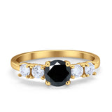 Wedding Engagement Bridal Ring Round Simulated Cubic Zirconia 925 Sterling Silver