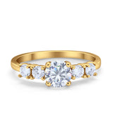 Wedding Engagement Bridal Ring Round Simulated Cubic Zirconia 925 Sterling Silver