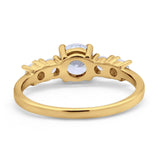 Wedding Engagement Bridal Ring Round Simulated Cubic Zirconia 925 Sterling Silver