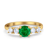 Wedding Engagement Bridal Ring Round Simulated Cubic Zirconia 925 Sterling Silver