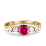 Wedding Engagement Bridal Ring Round Simulated Cubic Zirconia 925 Sterling Silver