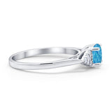 Wedding Ring Bridal Simulated Round Cubic Zirconia 925 Sterling Silver