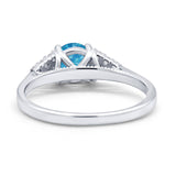 Wedding Ring Bridal Simulated Round Cubic Zirconia 925 Sterling Silver