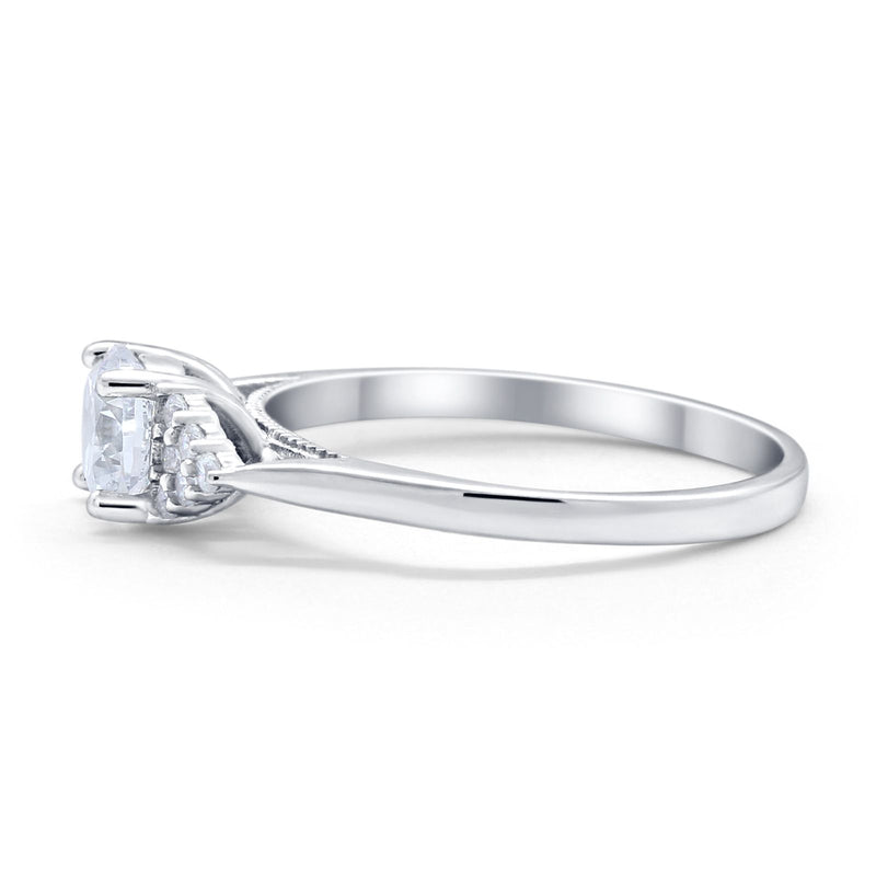 Wedding Ring Bridal Simulated Round Cubic Zirconia 925 Sterling Silver