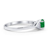 Wedding Ring Bridal Simulated Round Cubic Zirconia 925 Sterling Silver