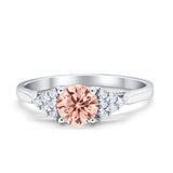 Wedding Ring Bridal Simulated Round Cubic Zirconia 925 Sterling Silver