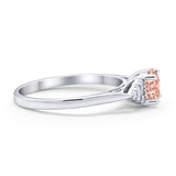 Wedding Ring Bridal Simulated Round Cubic Zirconia 925 Sterling Silver