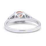 Wedding Ring Bridal Simulated Round Cubic Zirconia 925 Sterling Silver