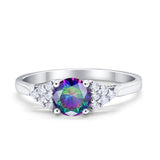 Wedding Ring Bridal Simulated Round Cubic Zirconia 925 Sterling Silver