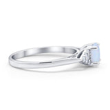 Wedding Ring Bridal Simulated Round Cubic Zirconia 925 Sterling Silver