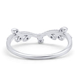Art Deco V Design Eternity Wedding Rings Simulated CZ 925 Sterling Silver