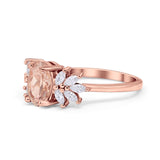 Art Deco Oval Engagement Ring Simulated Cubic Zirconia 925 Sterling Silver