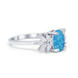 Art Deco Oval Engagement Ring Simulated Cubic Zirconia 925 Sterling Silver