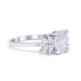 Art Deco Oval Engagement Ring Simulated Cubic Zirconia 925 Sterling Silver