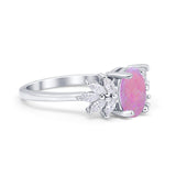 Art Deco Oval Engagement Ring Simulated Cubic Zirconia 925 Sterling Silver