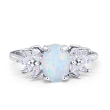 Art Deco Oval Engagement Ring Simulated Cubic Zirconia 925 Sterling Silver