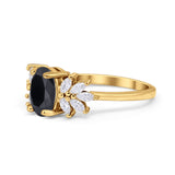 Art Deco Oval Engagement Ring Simulated Cubic Zirconia 925 Sterling Silver