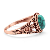 Flower Shank Oxidized Antique Vintage Style Oval Ring Solid 925 Sterling Silver