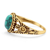 Flower Shank Oxidized Antique Vintage Style Oval Ring Solid 925 Sterling Silver
