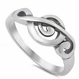 Music Note Ring Band 925 Sterling Silver Choose color