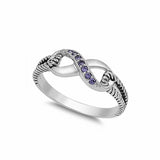 Cable Twisted Braided Design Split Shank Infinity Ring 925 Sterling Silver Choose Color