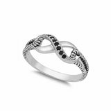Cable Twisted Braided Design Split Shank Infinity Ring 925 Sterling Silver Choose Color
