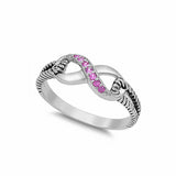 Cable Twisted Braided Design Split Shank Infinity Ring 925 Sterling Silver Choose Color
