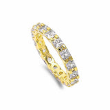 3mm Princess Cut Full Eternity Simulated CZ Band 925 Sterling Silver