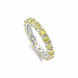 3mm Princess Cut Full Eternity Simulated CZ Band 925 Sterling Silver