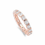 3mm Princess Cut Full Eternity Simulated CZ Band 925 Sterling Silver