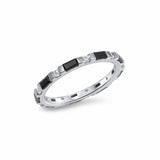 3mm Full Eternity Baguette Round Cubic Zirconia 925 Sterling silver Choose Color