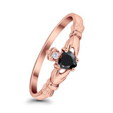 Claddagh Heart Promise Ring Simulated Cubic Zirconia 925 Sterling Silver