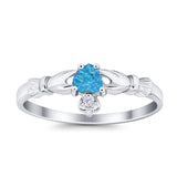Claddagh Heart Promise Ring Simulated Cubic Zirconia 925 Sterling Silver