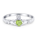 Claddagh Heart Promise Ring Simulated Cubic Zirconia 925 Sterling Silver