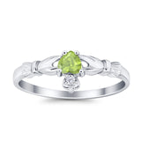 Claddagh Heart Promise Ring Simulated Cubic Zirconia 925 Sterling Silver