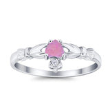 Claddagh Heart Promise Ring Simulated Cubic Zirconia 925 Sterling Silver