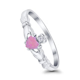 Claddagh Heart Promise Ring Simulated Cubic Zirconia 925 Sterling Silver