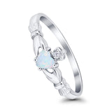 Claddagh Heart Promise Ring Simulated Cubic Zirconia 925 Sterling Silver