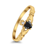 Claddagh Heart Promise Ring Simulated Cubic Zirconia 925 Sterling Silver