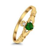 Claddagh Heart Promise Ring Simulated Cubic Zirconia 925 Sterling Silver