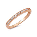 Half Eternity Wedding Band Ring 925 Sterling Silver Round CZ Choose Color - Blue Apple Jewelry