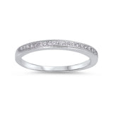 Half Eternity Wedding Band Ring 925 Sterling Silver Round CZ Choose Color - Blue Apple Jewelry
