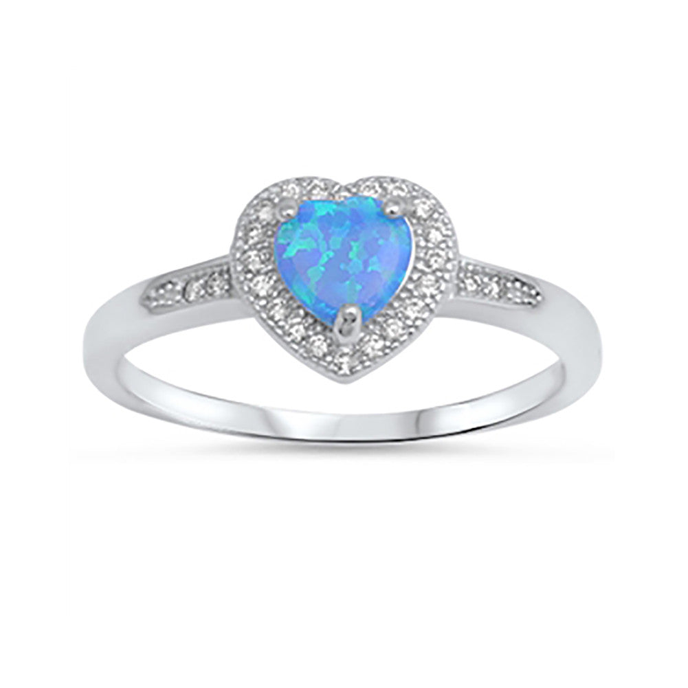 Halo Promise Ring 925 Sterling Silver Round CZ Choose Color - Blue Apple Jewelry