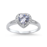 Halo Promise Ring 925 Sterling Silver Round CZ Choose Color - Blue Apple Jewelry