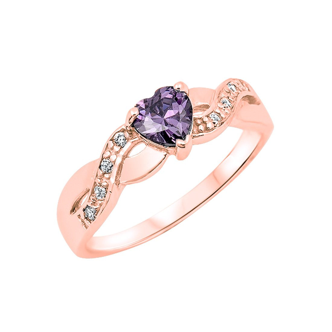 thumbnail image 2 of 7mm Heart Promise Ring - 3 Stone Simulated Cubic Zirconia In 925 Sterling Silver 2 of 14