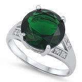 Cocktail Ring Round Simulated CZ 925 Sterling Silver