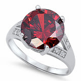 Cocktail Ring Round Simulated CZ 925 Sterling Silver