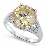 Cocktail Ring Round Simulated CZ 925 Sterling Silver